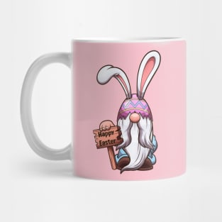 Easter Gnome With Easter Egg Hat With Bunny Ears Holding Sign Mug